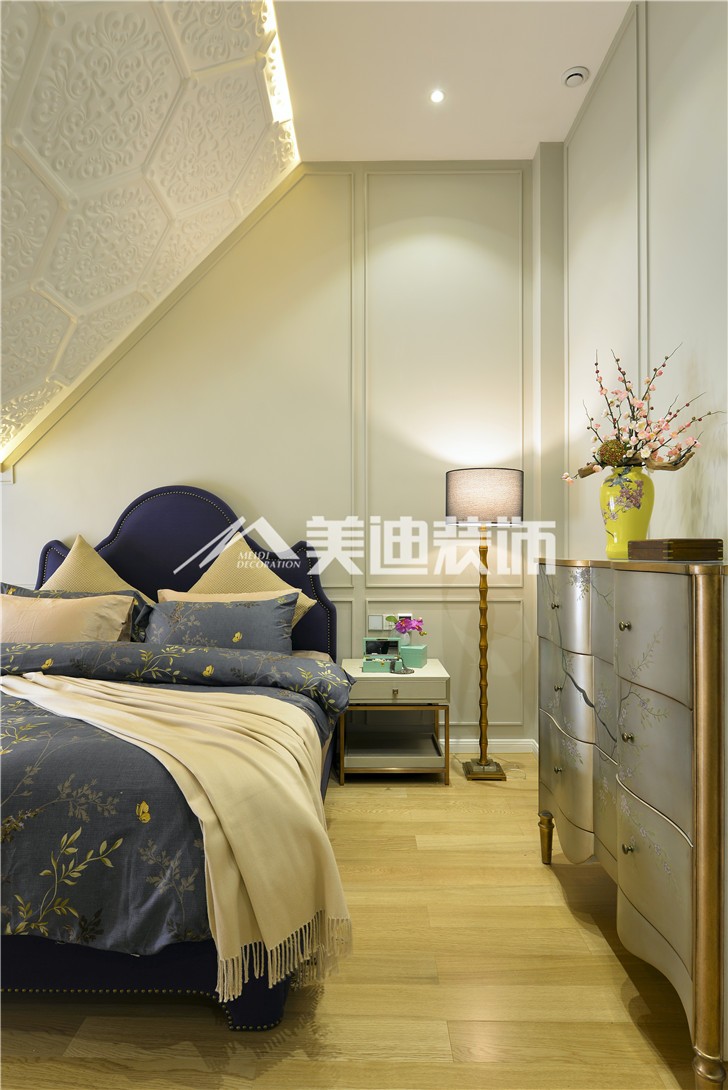 世贸铂翠湾清新北欧风装修案例图—卧室