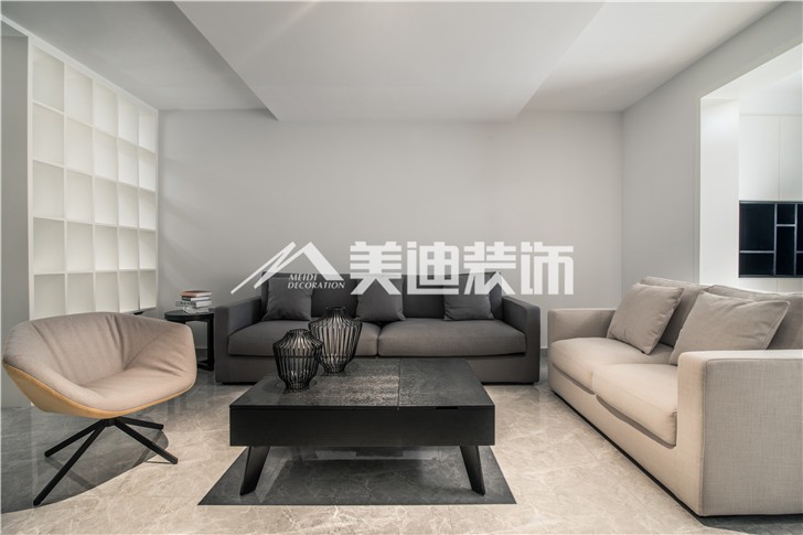 北辰三角洲现代简约风装修案例图—客厅