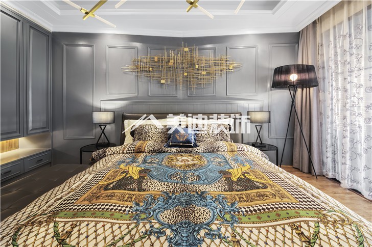 北辰定江洋现代雅痞风装修案例图—卧室