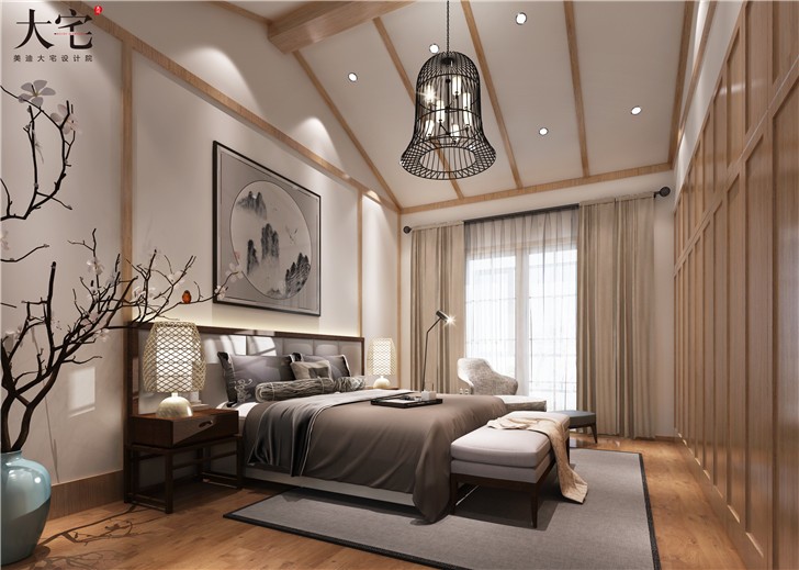 水印加州330平东方雅韵装修效果图—主卧室