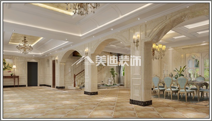 自建别墅欧式风装修案例图—过道