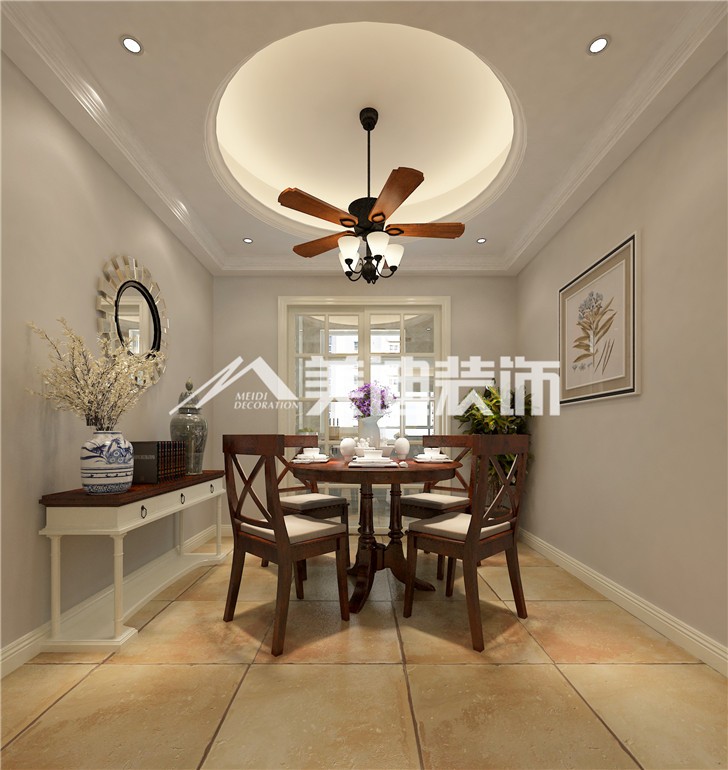 山水英伦简欧风装修案例图—餐厅