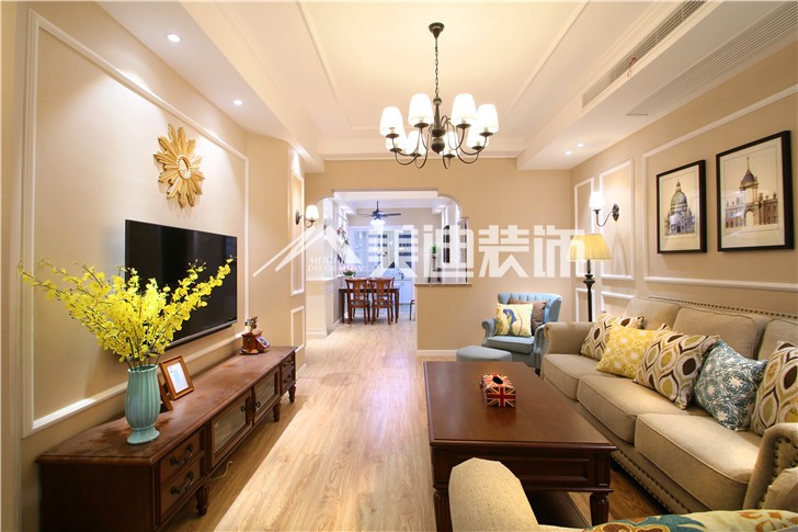 梅溪湖合能璞丽简欧风装修案例图—客厅