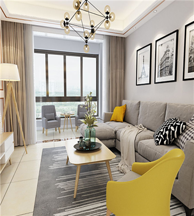 阳光丽城128平北欧风720度 ...
