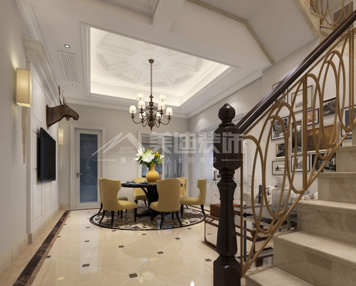 龙湖湘风原著300平简欧装修案例图—餐厅