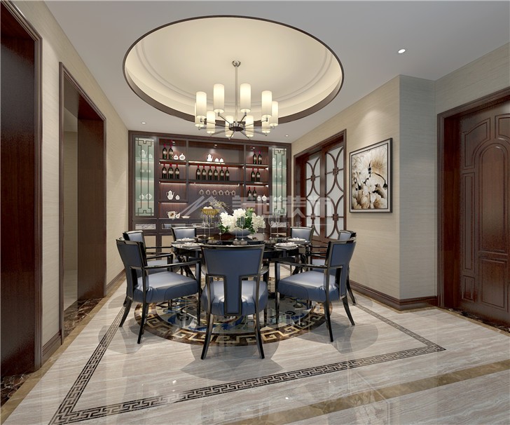 早安星城新中式风装修案例图—餐厅