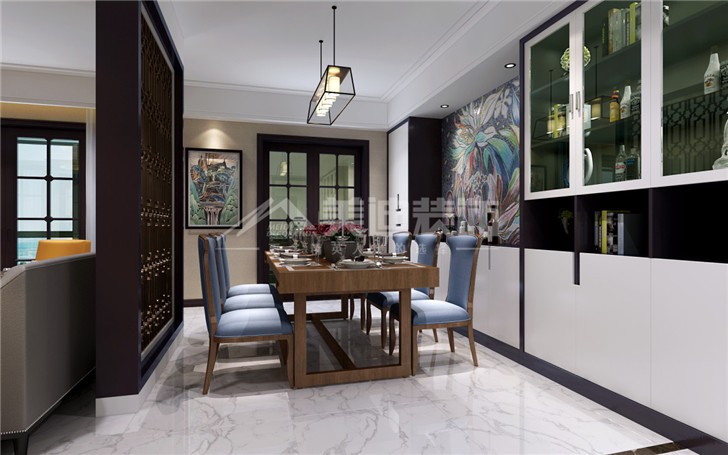 荣悦台新奢古典风装修案例图—餐厅