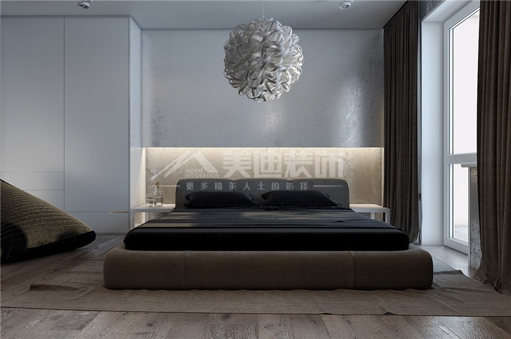 中惠锦堂极简风装修案例图—主卧