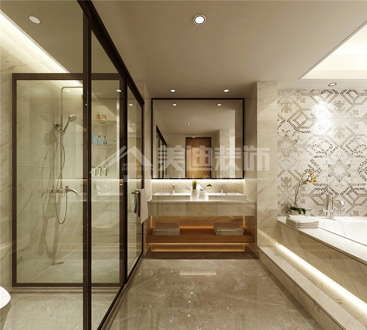 定江洋285平欧式风装修案例图—卫生间