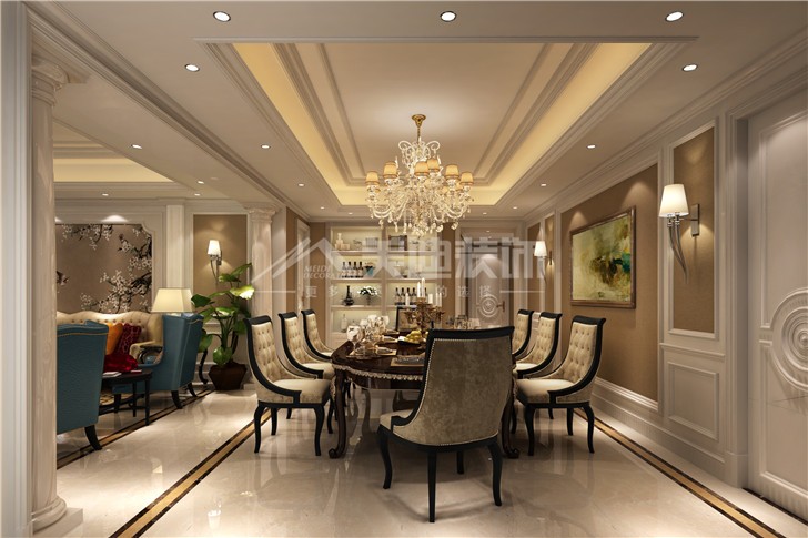 定江洋285平欧式风装修案例图—餐厅