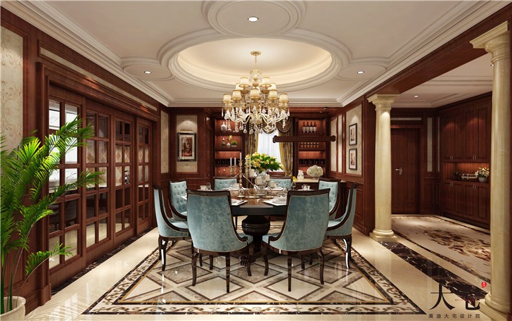 水印加州575平欧式风装修案例图—餐厅