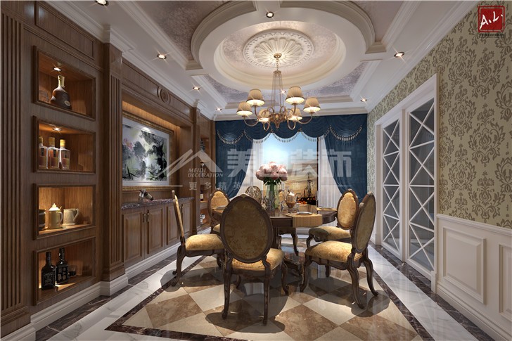 托斯卡纳300平美式风装修案例图—餐厅