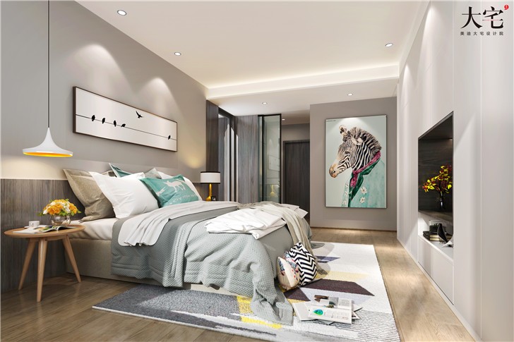 融科东南海185平现代风装修案例图—卧室