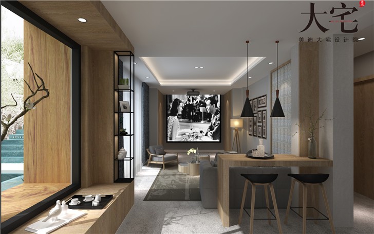 卢浮原著270平现代风装修案例图—客厅