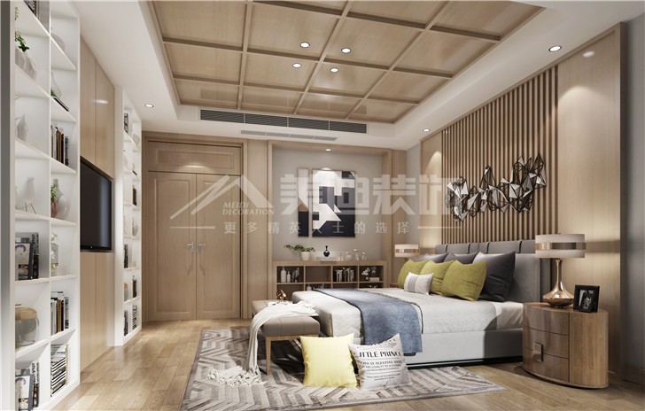 碧桂园380平现代北欧风装修案例图—卧室