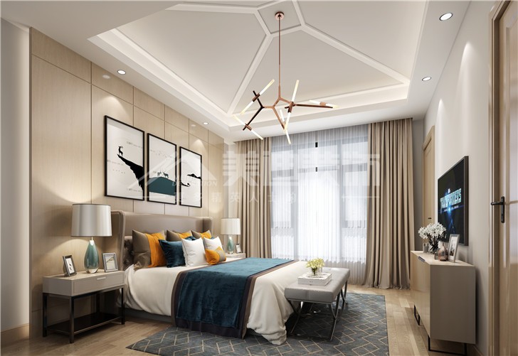 碧桂园380平现代北欧风装修案例图—卧室
