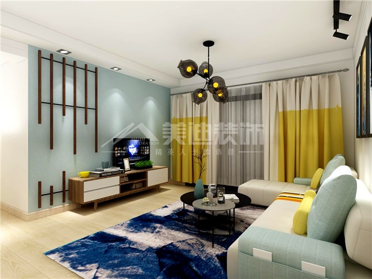 中航山水蓝天120平简约风装修案例图—餐厅