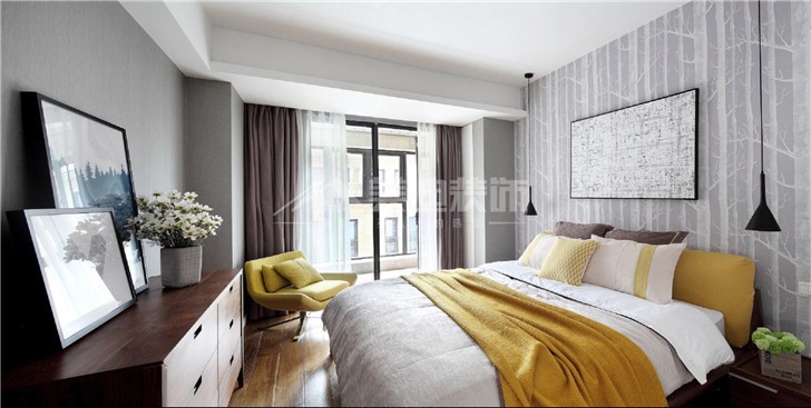 山水湾132平简欧风装修案例图—卧室