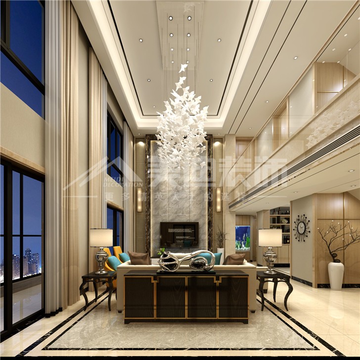 通用时代168平简欧风装修案例图—客餐厅