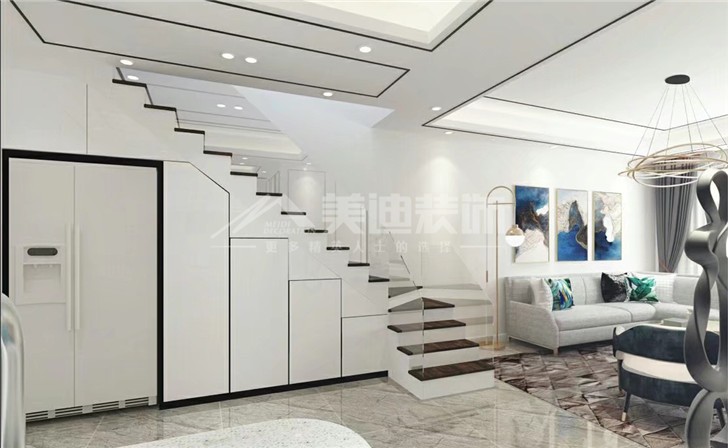 天麓商层165平后现代装修案例图—客厅