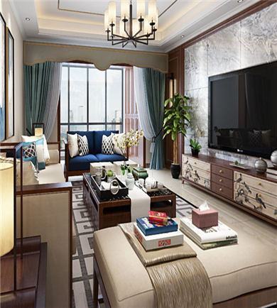 八方小区138平新中式风720 ...