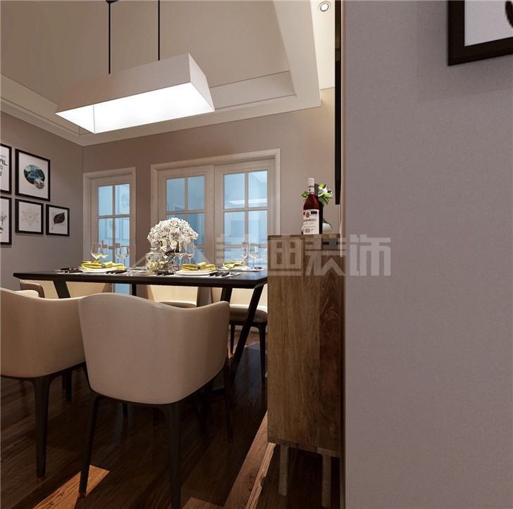 双湾国际119平现代风装修案例图—餐厅