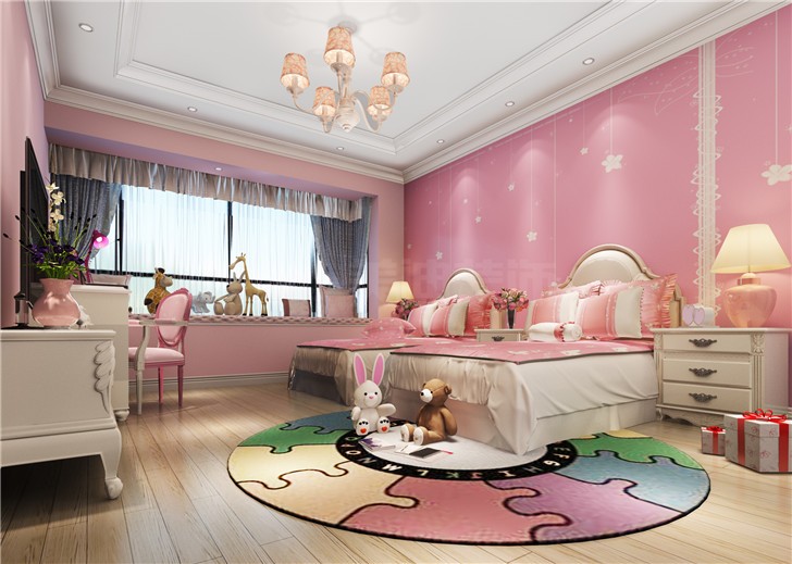 碧桂园201平现代风装修案例图—女儿房