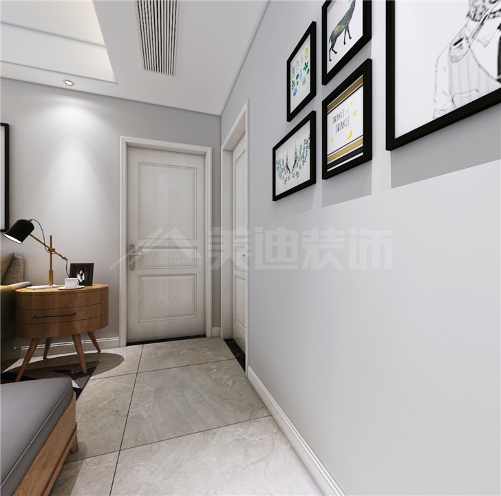 藏珑127平北欧风装修案例图—客厅