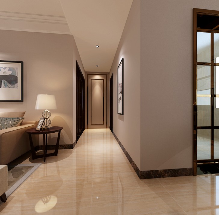 名家翡翠花园113平新中式风装修案例图—客厅