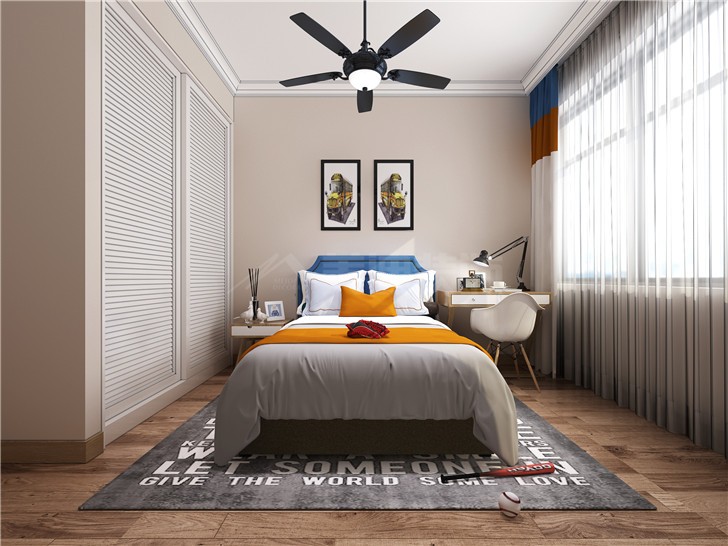 金湘苑145平北欧风装修案例图—儿童房