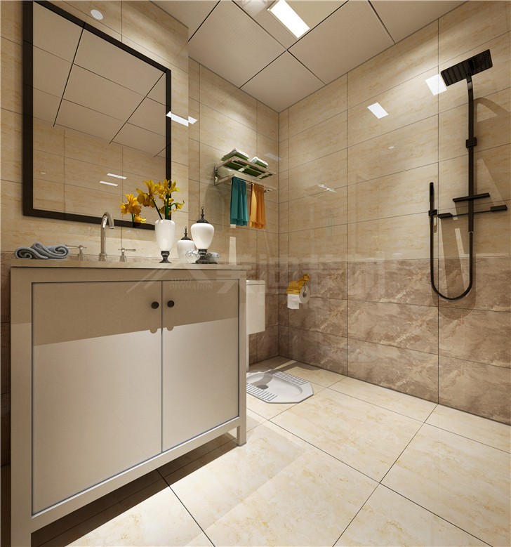 金湘苑145平北欧风装修案例图—卫生间