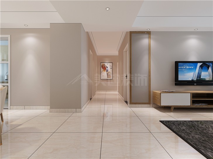 金湘苑145平北欧风装修案例图—客厅