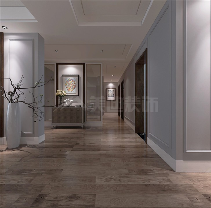 枫雅名苑135平新中式风装修案例图—客厅