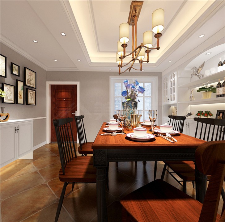 天翼未来城136平新小美风装修案例图—餐厅