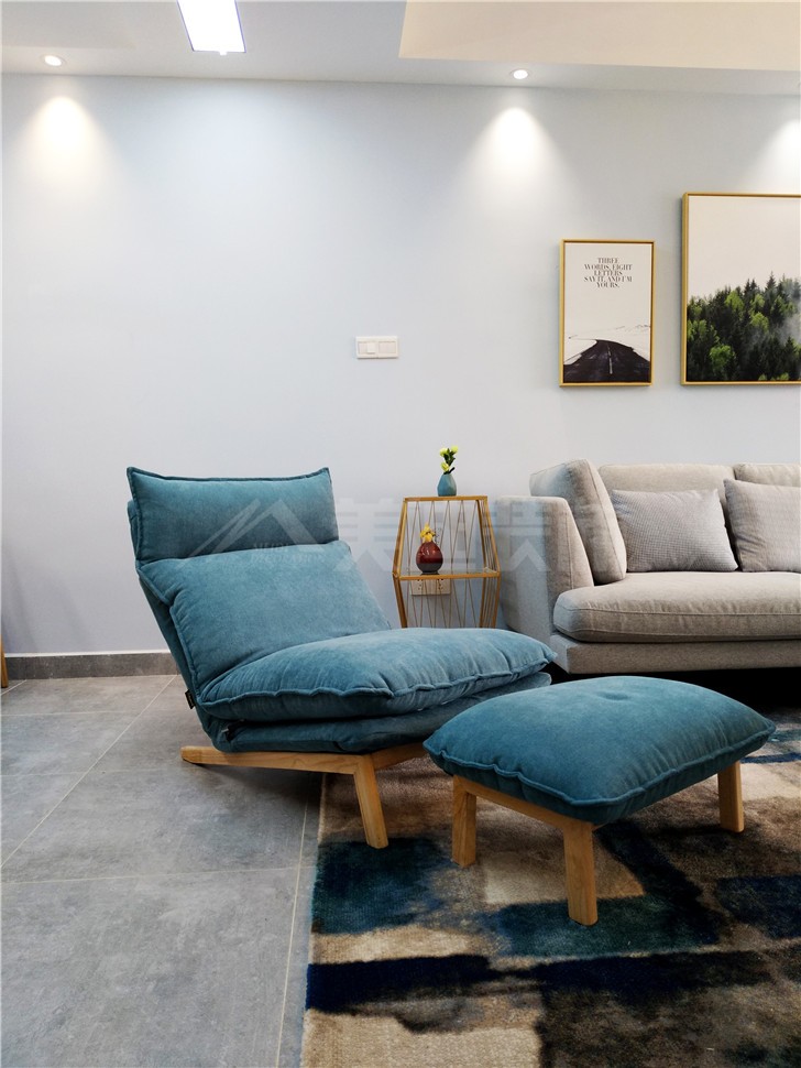 兰亭湾畔114平北欧风装修案例图—客厅