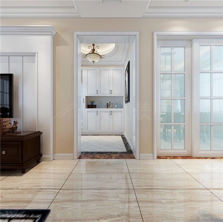 湘腾琴岛110平简欧风装修案例图—客厅