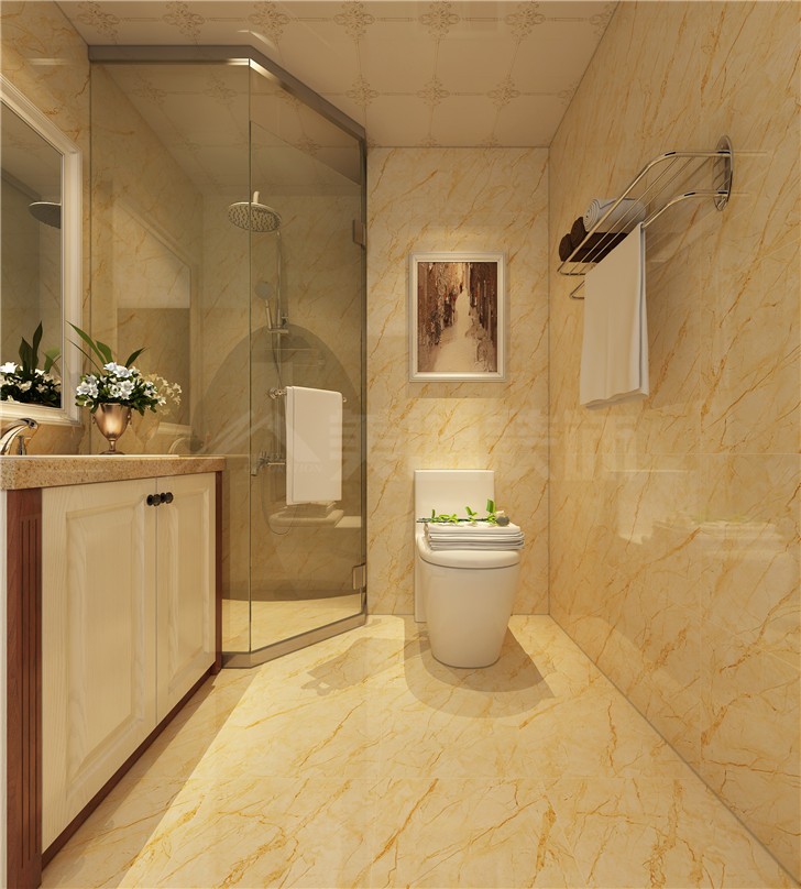 怡海星城151美式平北欧风装修案例图—卫生间