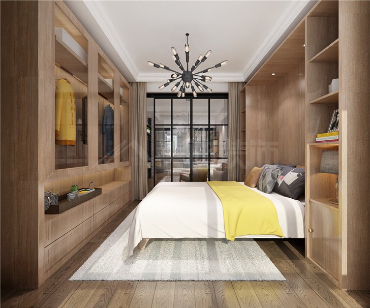 中房瑞致国际88平工业风装修案例图—次卧