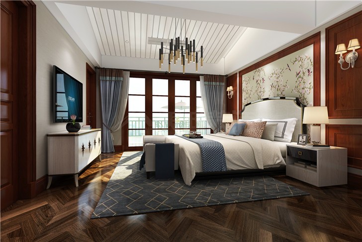 好望谷340平美式风装修案例图—次卧