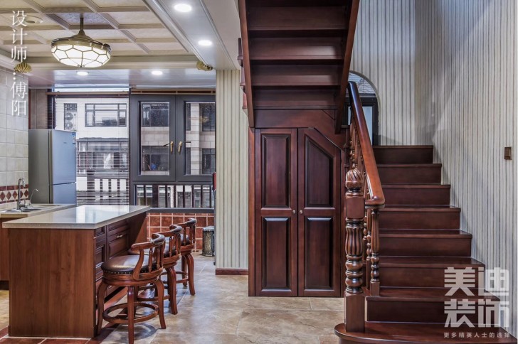 绿地之窗260平米美式风格装修案例实拍图-厨房