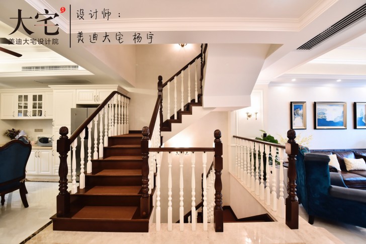 龙湖湘风原著260平小美风格装修案例实拍图-走廊