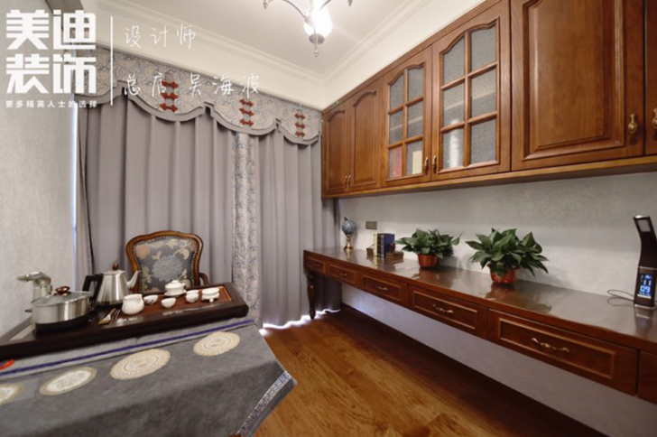 黑金时代180平小美风格装修案例实拍图-茶室