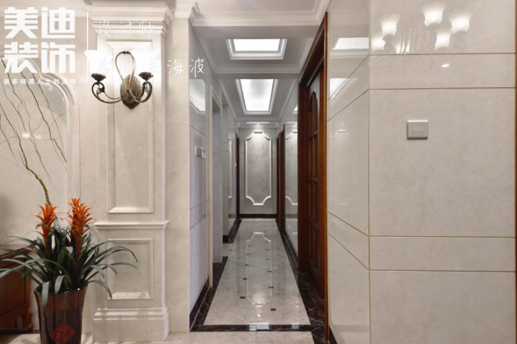 黑金时代180平小美风格装修案例实拍图-过道