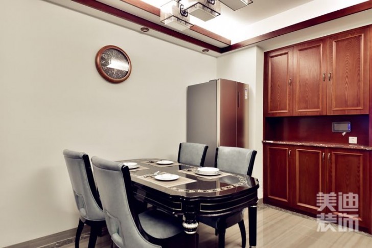 中建信和城88平中式风格装修案例实拍图-餐厅