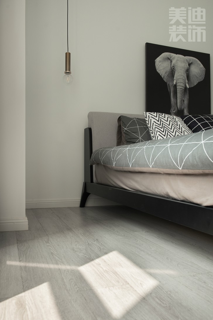 归心苑90平现代简约风装修案例实拍图-卧室