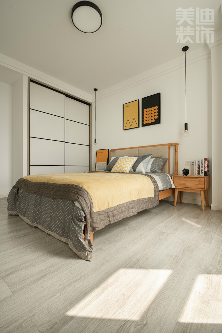 归心苑90平现代简约风装修案例实拍图-卧室