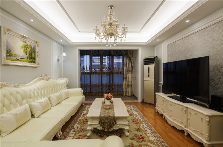 江南世家130平简欧风格-客厅