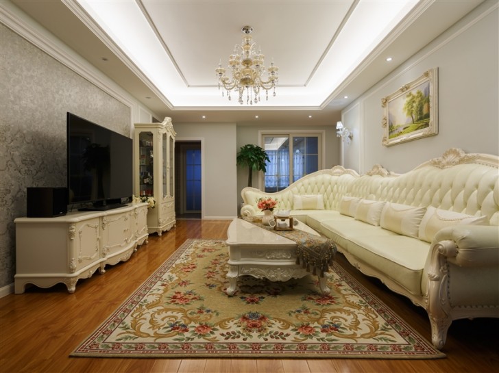 江南世家130平简欧风格-客厅