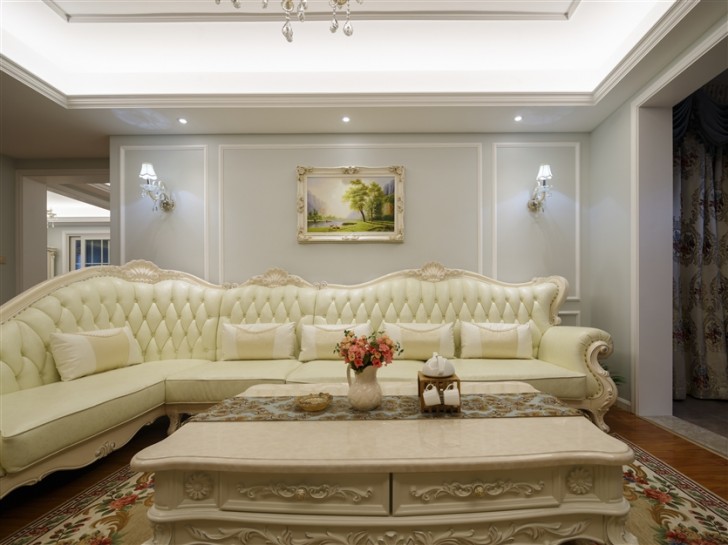 江南世家130平简欧风格-客厅