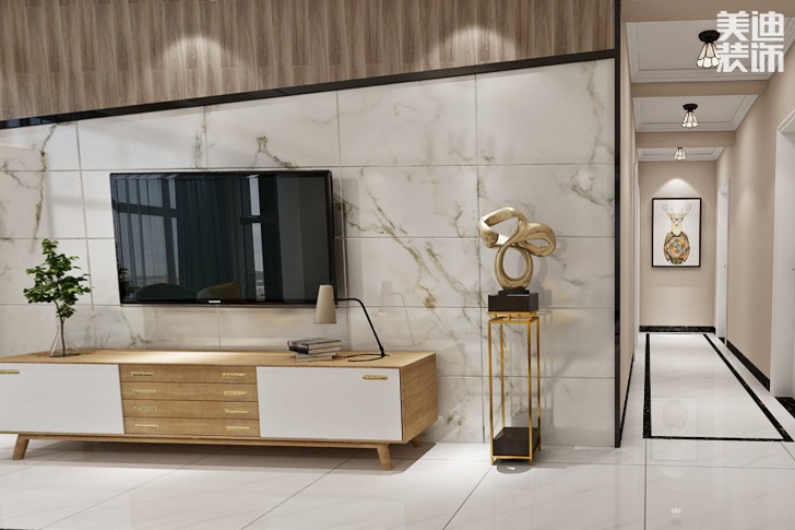 金和天下150平现代简约装修效果图-客厅背景墙